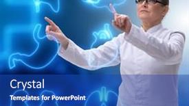  Presentation with telemedicine - Audience pleasing PPT theme consisting of woman-doctor-in-telemedicine-futuristic backdrop and a ocean colored foreground