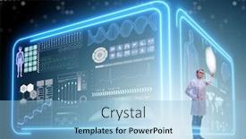  Presentation with telemedicine - PPT theme enhanced with woman-doctor-in-telemedicine-health background and a light blue colored foreground