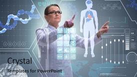  Presentation with telemedicine - Presentation theme having woman doctor in telemedicine health background and a seafoam green colored foreground