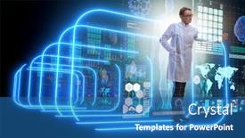  Presentation with mhealth - Cool new slides with woman-doctor-in-telemedicine-mhealth backdrop and a teal colored foreground