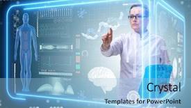  Presentation with mhealth - Colorful slides enhanced with woman doctor in telemedicine mhealth backdrop and a light blue colored foreground