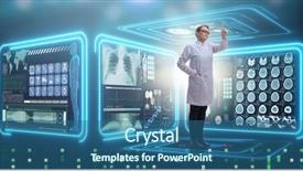  Presentation with mhealth - Slide deck with woman doctor in telemedicine mhealth background and a  colored foreground