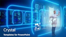  Presentation with mhealth - Colorful PPT theme enhanced with woman doctor in telemedicine mhealth backdrop and a  colored foreground