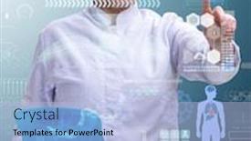  Presentation with mhealth - Slide deck consisting of woman-doctor-in-telemedicine-mhealth background and a light blue colored foreground