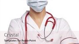  Presentation with anti virus - Theme having woman-doctor-wearing-medical-anti background and a lemonade colored foreground