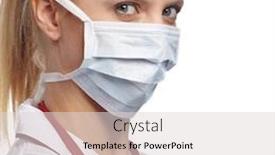  Presentation with anti virus - Audience pleasing PPT layouts consisting of woman-doctor-wearing-medical-anti backdrop and a light gray colored foreground