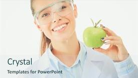  Presentation with green emerlad - Presentation theme having woman doctor with a green background and a  colored foreground