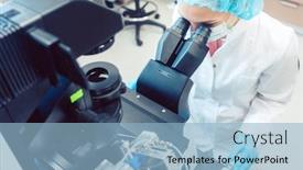  Presentation with fertility - Amazing PPT layouts having fertilization - woman doctor working on manipulator backdrop and a light blue colored foreground