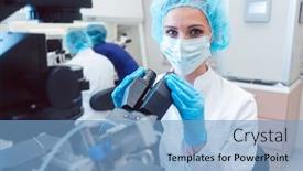  Presentation with fertility - Presentation theme with manipulator fertilizing human egg background and a light blue colored foreground