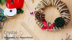  Presentation with diy - Presentation featuring woman doiing diy festive decorations at home background and a lemonade colored foreground