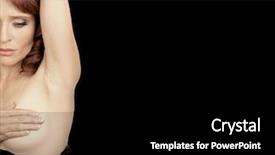  Presentation with self breast exam - Colorful slides enhanced with woman doing a self breast backdrop and a black colored foreground