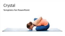  Presentation with yoga - PPT layouts featuring woman doing ashtanga vinyasa yoga stretching asana marichyasana b - pose posture dedicated to sage marichi on white background background and a white colored foreground