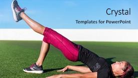  Presentation with exercise kids kid doing fitness - PPT theme consisting of woman doing bodyweight glute single background and a light blue colored foreground