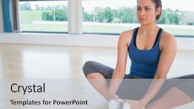  Presentation with bound - Cool new PPT theme with woman doing bound angle yoga backdrop and a lemonade colored foreground