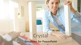  Presentation with diy - Audience pleasing slide deck consisting of woman doing diy work assembling furniture at home backdrop and a lemonade colored foreground