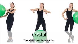  Presentation with exercise kids kid doing fitness - Beautiful PPT layouts featuring woman doing exercises with fitball backdrop and a  colored foreground