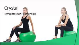  Presentation with exercise kids kid doing fitness - Theme featuring woman doing exercises with fitball background and a white colored foreground