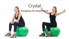  Presentation with exercise kids kid doing fitness - Beautiful slide set featuring woman doing exercises with fitball backdrop and a lemonade colored foreground