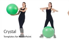  Presentation with exercise kids kid doing fitness - Amazing slide deck having woman doing exercises with fitball backdrop and a cream colored foreground