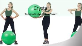  Presentation with exercise kids kid doing fitness - Slide set consisting of woman doing exercises with fitball background and a mint green colored foreground