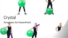  Presentation with exercise kids kid doing fitness - Audience pleasing slide deck consisting of woman doing exercises with fitball backdrop and a white colored foreground