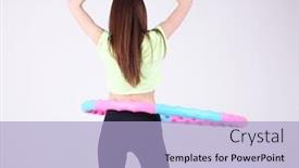  Presentation with exercises - Slide set with woman-doing-exercises-with-hula background and a light blue colored foreground