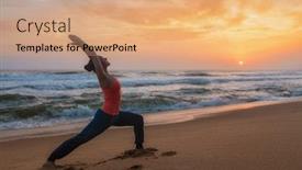  Presentation with kerala - PPT theme with ocean beach on sunset kerala background and a coral colored foreground