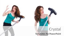  Presentation with housekeeping - Slides enhanced with woman-doing-housekeeping-stuff background and a white colored foreground