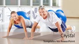  Presentation with gym - Cool new theme with woman doing push ups backdrop and a coral colored foreground