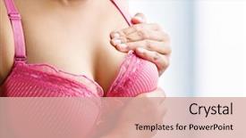  Presentation with examination - Slides with woman doing self breast examination background and a coral colored foreground
