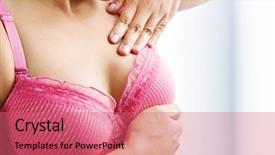  Presentation with self breast exam - Audience pleasing slides consisting of woman doing self breast examination backdrop and a coral colored foreground