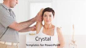  Presentation with supervision - Presentation theme with woman doing some exercises under supervision in a room background and a lemonade colored foreground