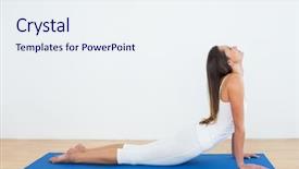  Presentation with fitness - Beautiful presentation theme featuring woman doing the cobra pose backdrop and a  colored foreground
