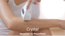  Presentation with laser - Theme consisting of woman-doing-the-laser-hair background and a coral colored foreground