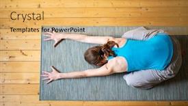  Presentation with mindfulness - Slide set featuring woman-doing-yoga-at-home background and a yellow colored foreground