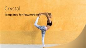  Presentation with yoga - PPT theme featuring woman-doing-yoga-dancer-s background and a yellow colored foreground