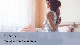  Presentation with exercise sport - PPT layouts featuring woman doing yoga exercise background and a light blue colored foreground