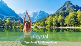  Presentation with beautiful-nature - Presentation theme with woman-doing-yoga-in-beautiful and a seafoam green colored foreground