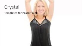  Presentation with yoga - PPT theme enhanced with woman-doing-yoga-isolated-over background and a sky blue colored foreground