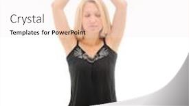  Presentation with yoga - Amazing slides having woman-doing-yoga-isolated-over backdrop and a sky blue colored foreground