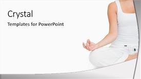  Presentation with yoga - Slide set with woman doing yoga pose while background and a white colored foreground