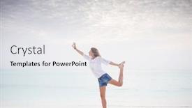  Presentation with pastel - PPT theme consisting of woman-doing-yoga background and a white colored foreground