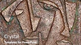  Presentation with abstract art - PPT theme featuring woman-double-portrait-cubism-art background and a violet colored foreground