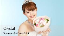  Presentation with bride - PPT theme with woman dressed as a bride background and a  colored foreground