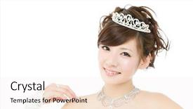  Presentation with asian foods - Colorful PPT theme enhanced with woman dressed as a bride backdrop and a  colored foreground