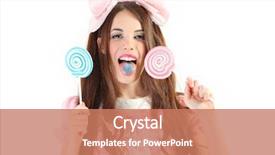  Presentation with doll - Slide set having woman dressed as a doll background and a  colored foreground