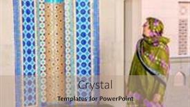  Presentation with abaya - Slide deck with woman-dressed-in-a-traditional background and a coral colored foreground