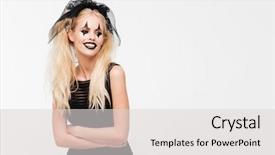  Presentation with black woman - Slide set consisting of woman dressed in black widow background and a  colored foreground