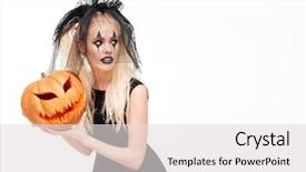  Presentation with black woman praying - Slides enhanced with woman dressed in black widow background and a light gray colored foreground