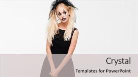  Presentation with black woman at gas station - Cool new presentation theme with woman dressed in black widow backdrop and a  colored foreground